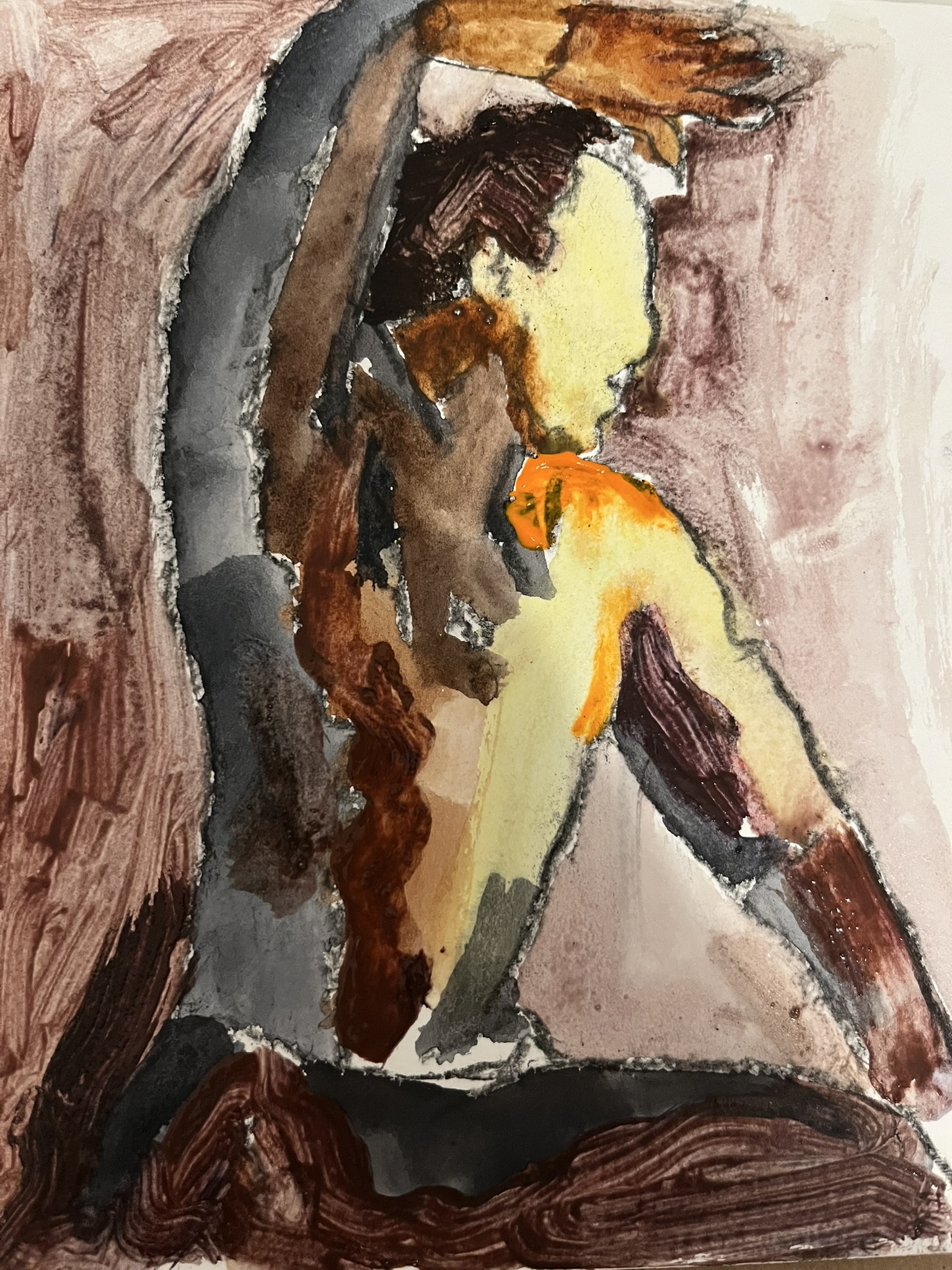 "Simbiosis 3", 2025. Acuarela de Will Encarnación